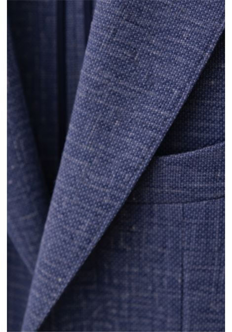 Giacca sartoriale Tagliatore blu avion in lana e lino  Made in Italy TAGLIATORE | GIACCHE | 1SMC26K 470001I3233